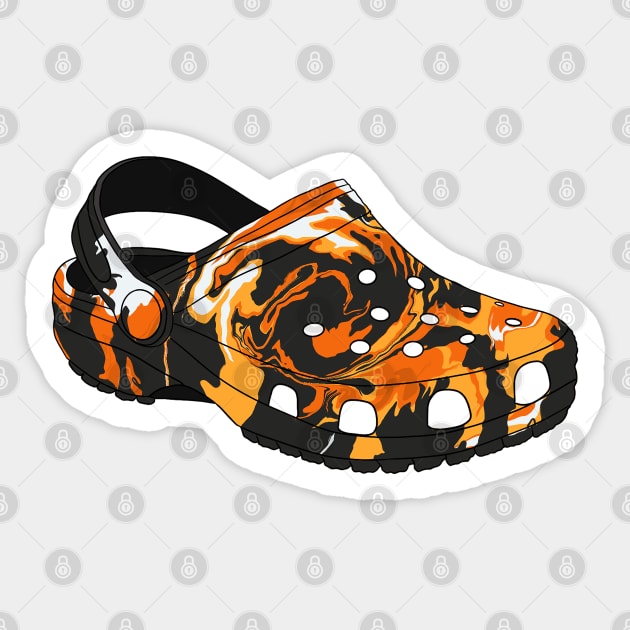 Crocs with 2025 stickers